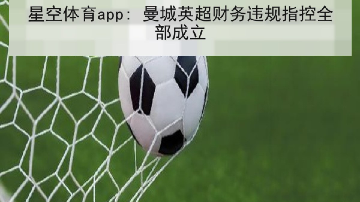 星空体育app: 曼城英超财务违规指控全部成立